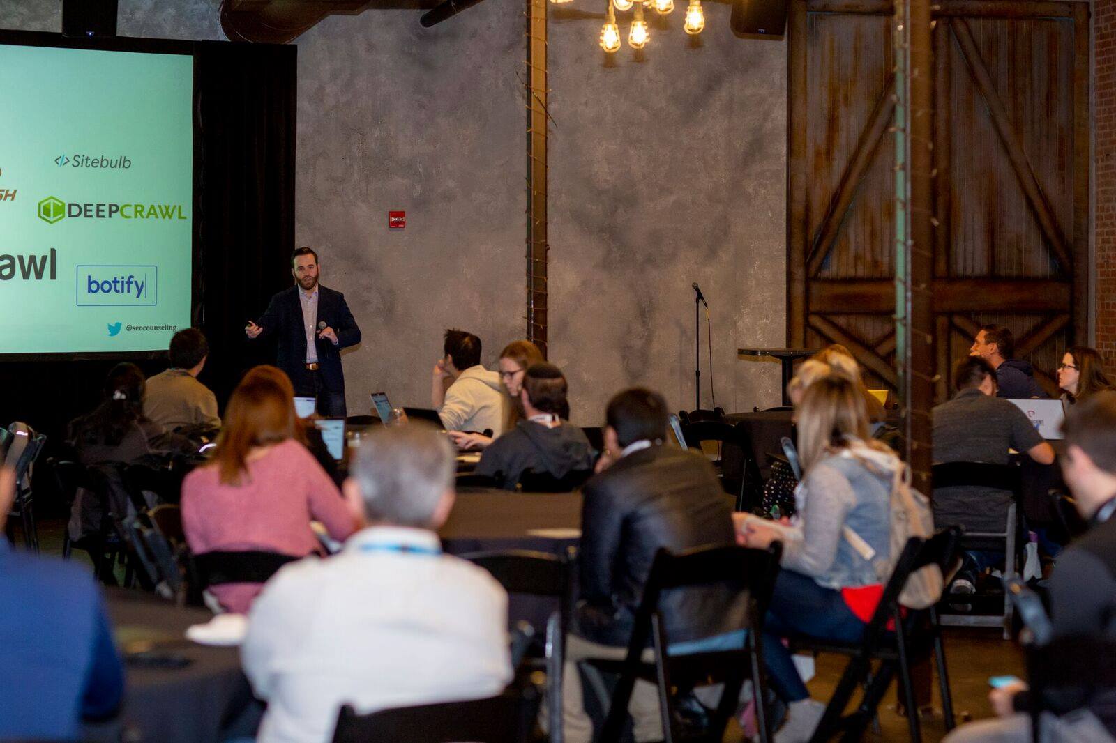 John McAlpin speaking at State of Search Conference